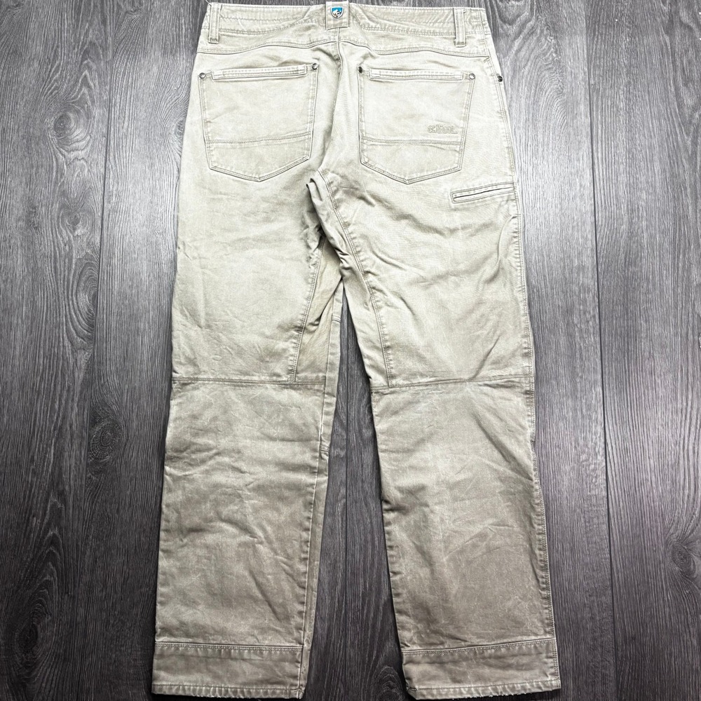 Kuhl Rydr Mens Khaki Tan Heavy Twill Articulated Knee Work Pants 34x32 7318